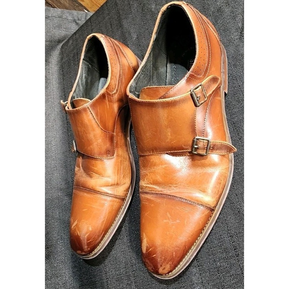 Stacy Adams Dress Shoes Mens 13 M Bayne Oxford Brown Leather Lace Up 25347-221